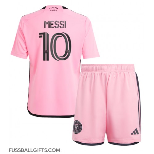 Inter Miami Lionel Messi #10 Fußballbekleidung Heimtrikot Kinder 2024-25 Kurzarm (+ kurze hosen)
